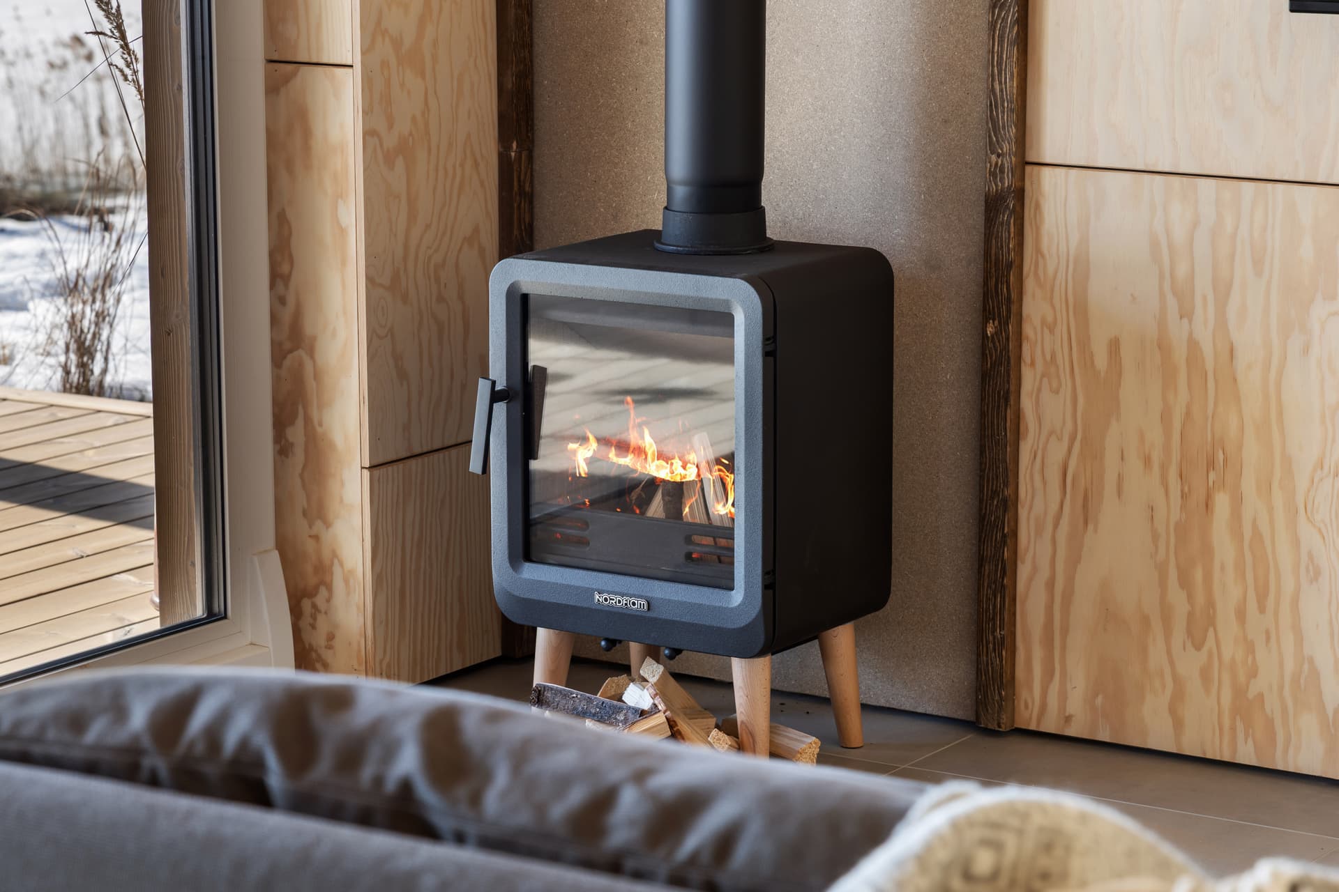 Wood-burning stove detail