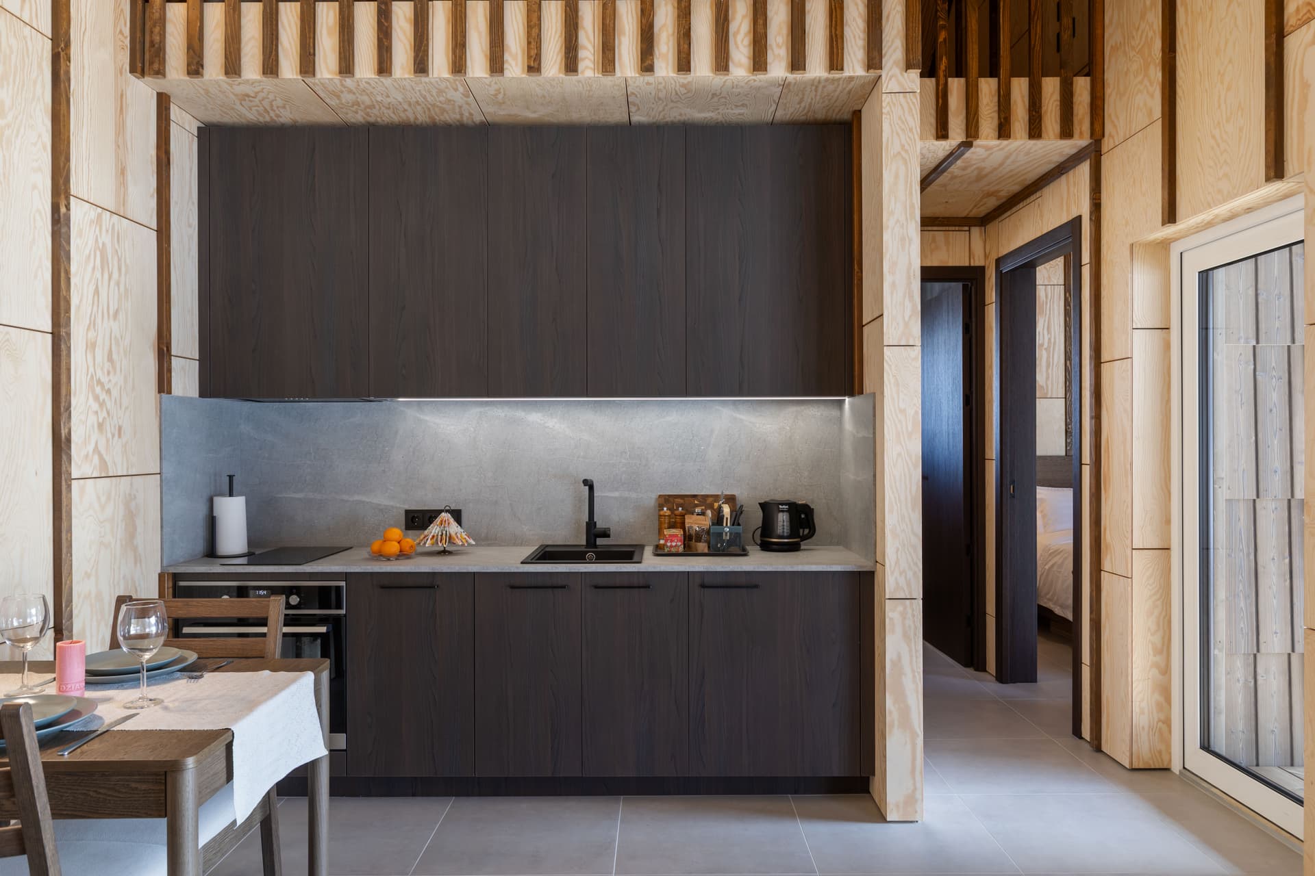 Kitchen with hallway view